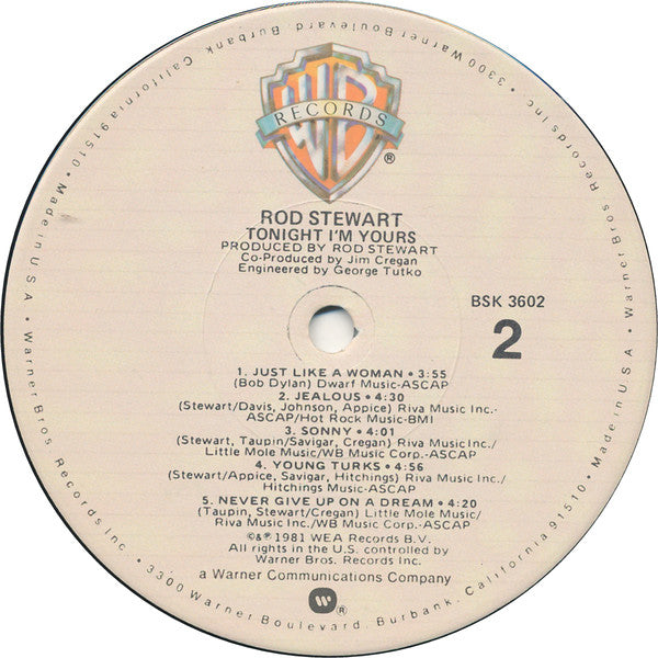 Rod Stewart : Tonight I'm Yours (LP, Album, Win)
