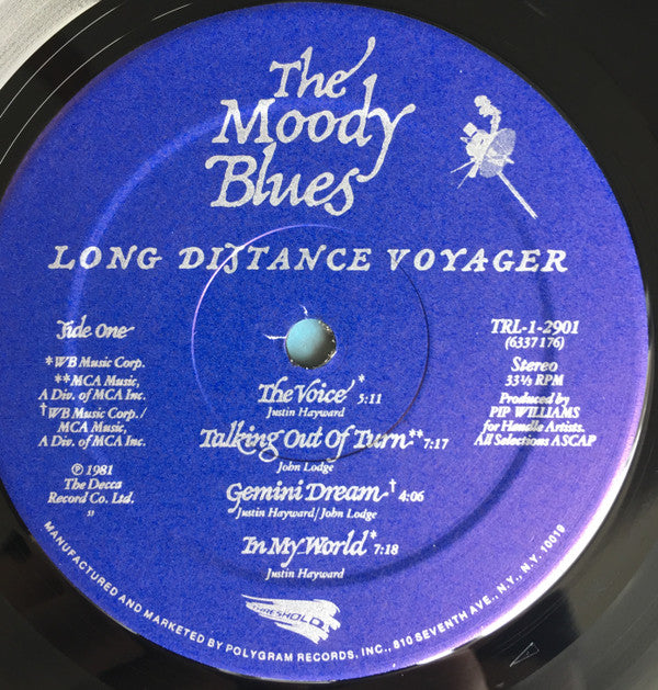 The Moody Blues : Long Distance Voyager (LP, Album, RE, PRC)