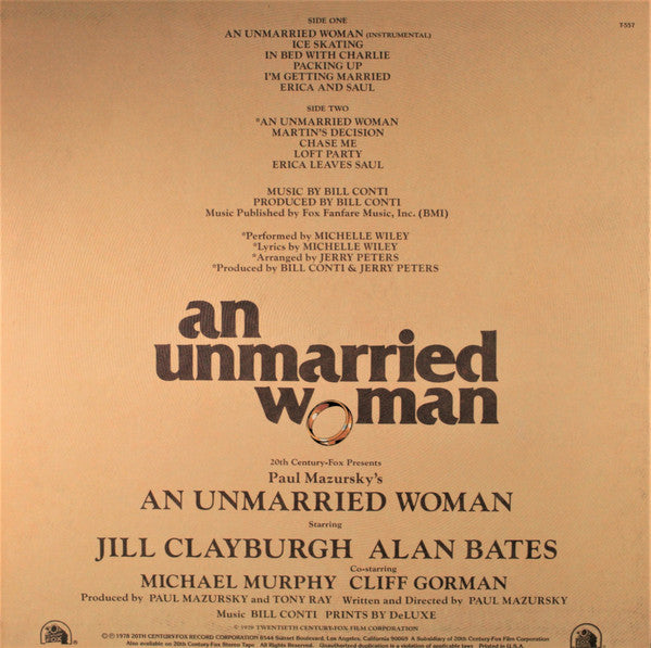 Bill Conti : Music From An Unmarried Woman (LP, San)