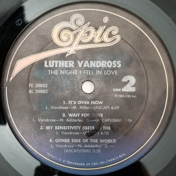 Luther Vandross : The Night I Fell In Love (LP, Album, Car)