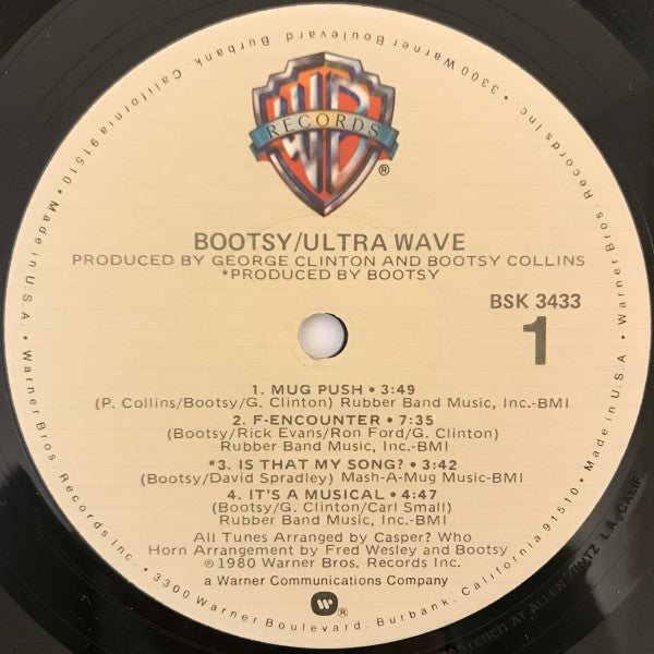 Bootsy Collins : Ultra Wave (LP, Album, Jac)