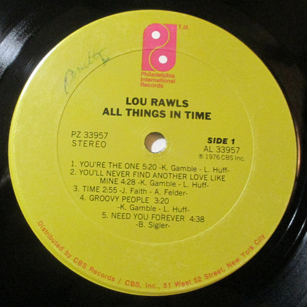 Lou Rawls : All Things In Time (LP, Album, San)