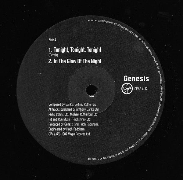 Genesis : Tonight, Tonight, Tonight (Remix Long Version) (12")