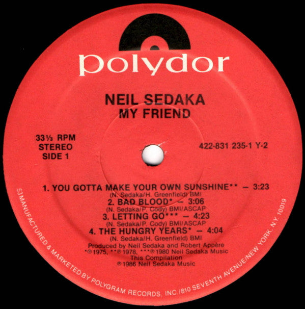 Neil Sedaka : My Friend (2xLP, Album)