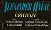 Alexander O'Neal : Criticize (12")