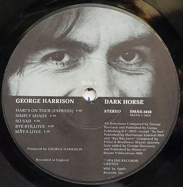 George Harrison : Dark Horse (LP, Album, Jac)