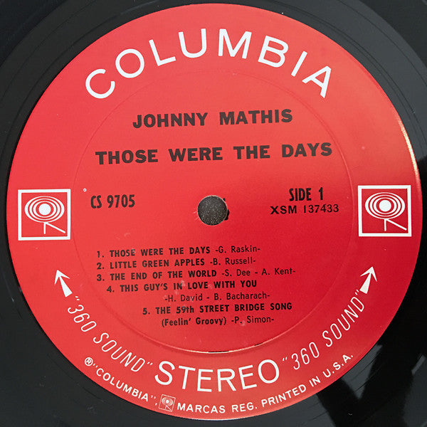 Johnny Mathis : Those Were The Days (LP, Album, Ter)