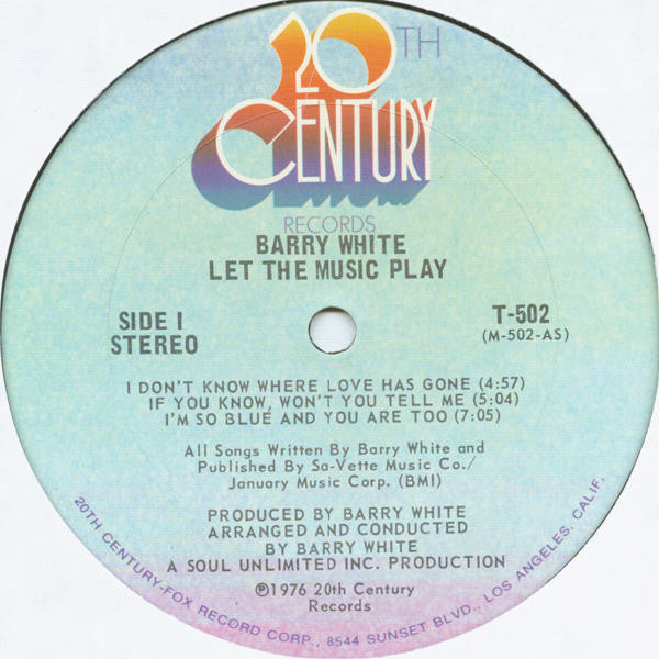 Barry White : Let The Music Play (LP, Album, Ter)