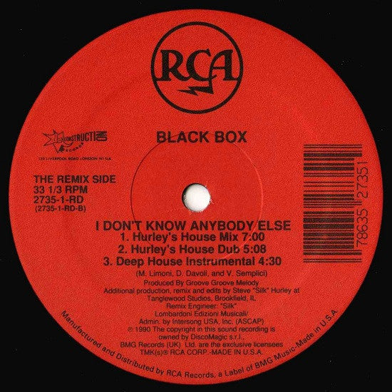 Black Box : I Don't Know Anybody Else (12")