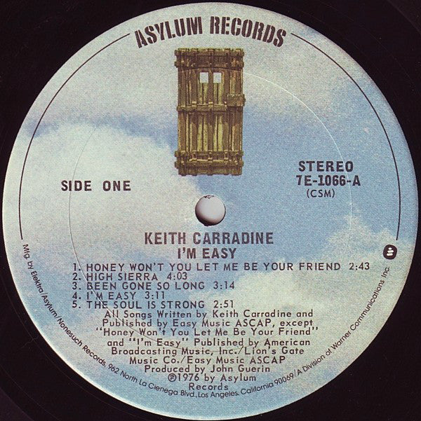 Keith Carradine : I'm Easy (LP, Album, San)