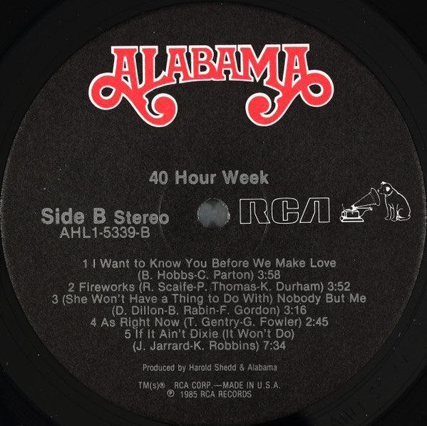 Alabama : 40 Hour Week (LP, Album)