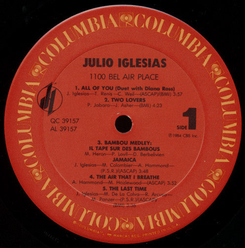 Julio Iglesias : 1100 Bel Air Place (LP, Album)