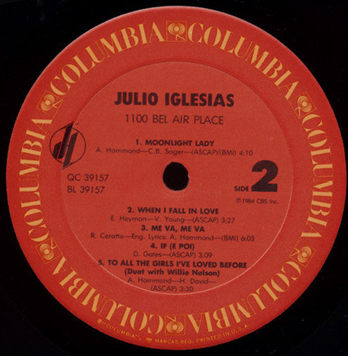 Julio Iglesias : 1100 Bel Air Place (LP, Album)