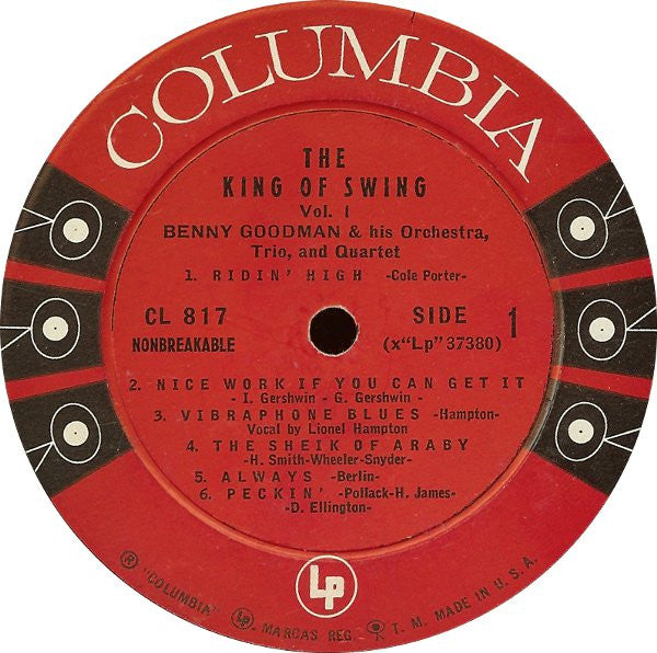Benny Goodman : 1937-38 Jazz Concert No. 2 The King Of Swing Vol. 1 (LP, Album, Comp, Mono)