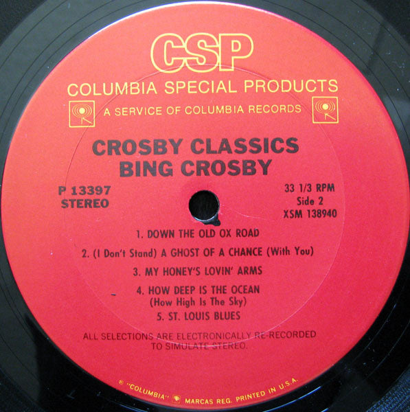 Bing Crosby : Crosby Classics (LP, Comp)
