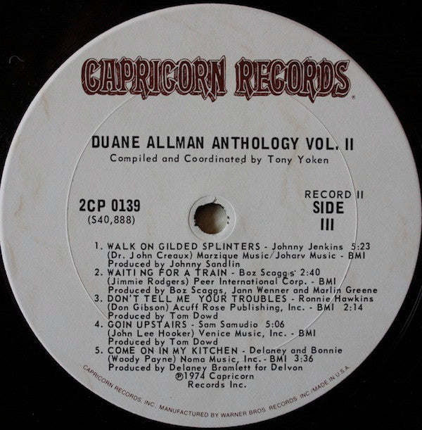 Duane Allman : An Anthology Vol. II (2xLP, Album, Comp, Ter)