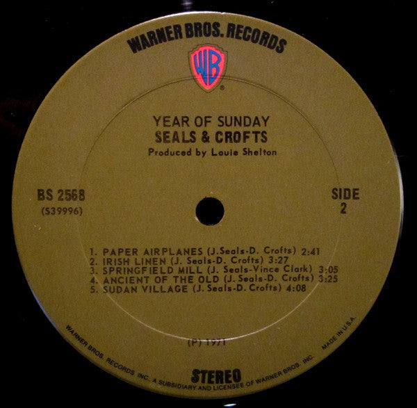 Seals & Crofts : Year Of Sunday (LP, Album, Ter)