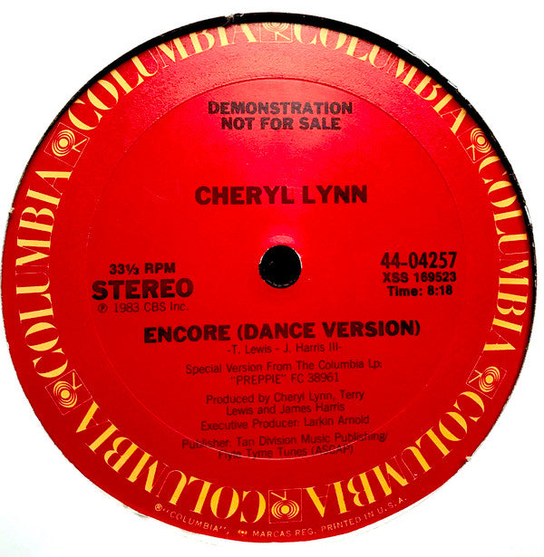 Cheryl Lynn : Encore (12", Promo)