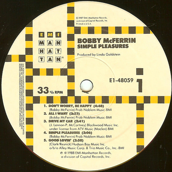 Bobby McFerrin : Simple Pleasures (LP, Album, Spe)