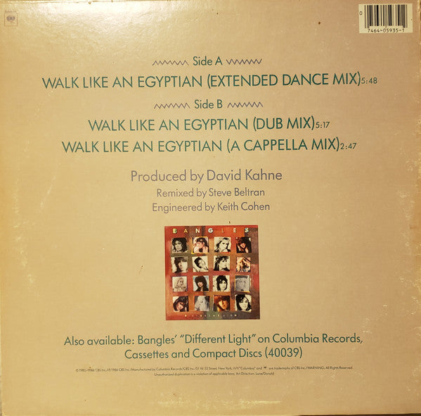 Bangles : Walk Like An Egyptian (12", Single)