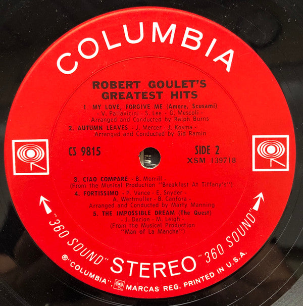 Robert Goulet : Robert Goulet's Greatest Hits (LP, Comp, Ter)