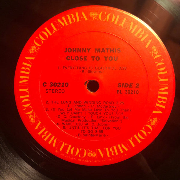 Johnny Mathis : Close To You (LP, Album, Ter)