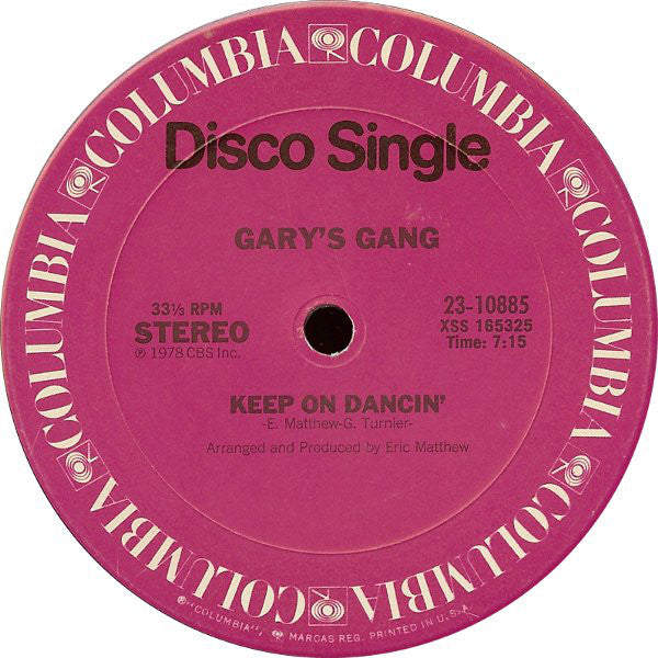Gary's Gang : Keep On Dancin' / Do It At The Disco (12", Single)