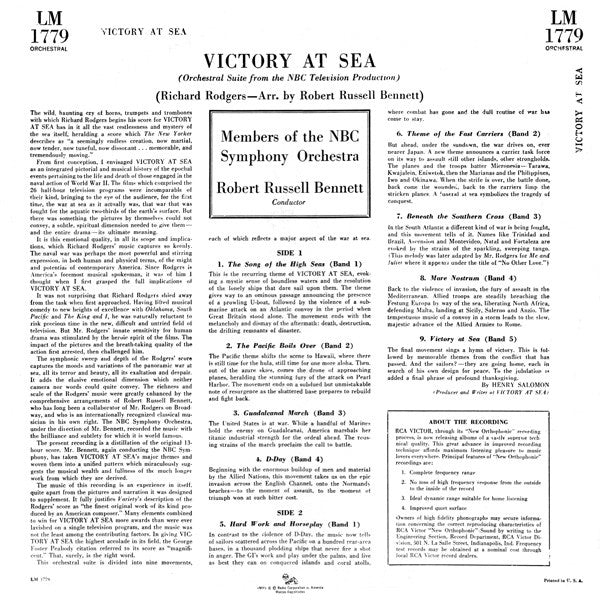Richard Rodgers / Robert Russell Bennett / NBC Symphony Orchestra : Victory At Sea (LP, Mono)