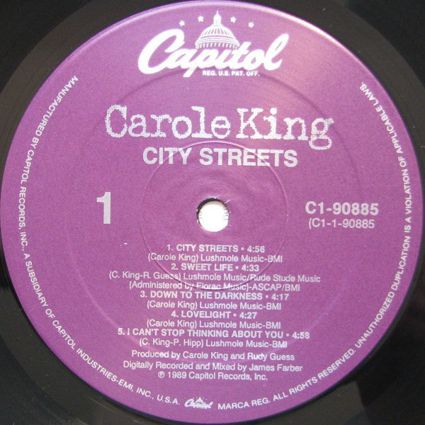 Carole King : City Streets (LP, Album, Spe)