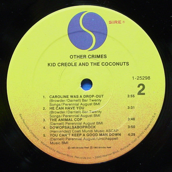 Kid Creole And The Coconuts : In Praise Of Older Women And Other Crimes (LP, Album)