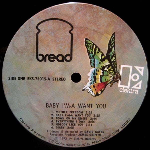 Bread : Baby I'm-A Want You (LP, Album, Pit)