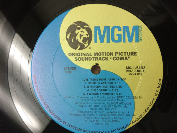 Jerry Goldsmith : Coma (Original Motion Picture Soundtrack) (LP)