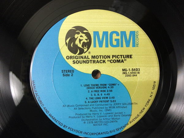 Jerry Goldsmith : Coma (Original Motion Picture Soundtrack) (LP)