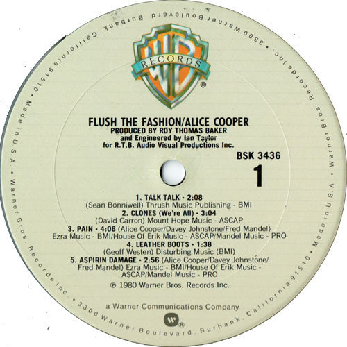 Alice Cooper (2) : Flush The Fashion (LP, Album, Club)