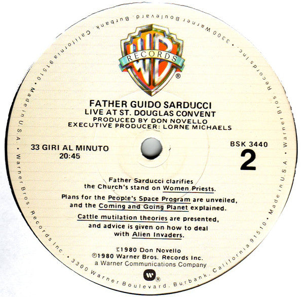 Father Guido Sarducci : Live At St. Douglas Convent (LP, Album, Los)