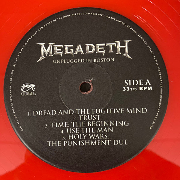 Megadeth : Unplugged In Boston (LP, Album, Ltd, Red)