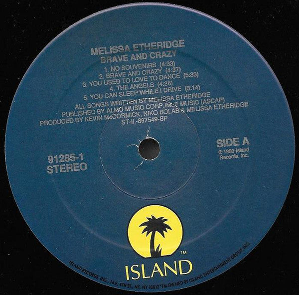 Melissa Etheridge : Brave And Crazy (LP, Album)