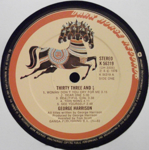 George Harrison : Thirty Three & 1/3 (LP, Album)