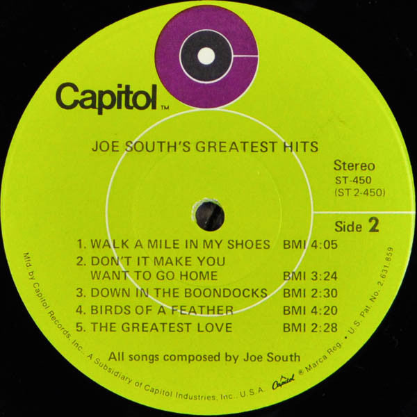 Joe South : Joe South's Greatest Hits Vol. I (LP, Comp)