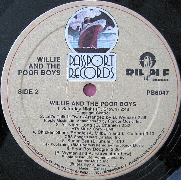 Willie And The Poor Boys : Willie And The Poor Boys (LP, Album)