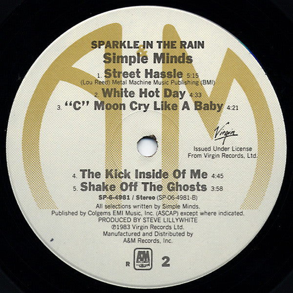 Simple Minds : Sparkle In The Rain (LP, Album, "R")