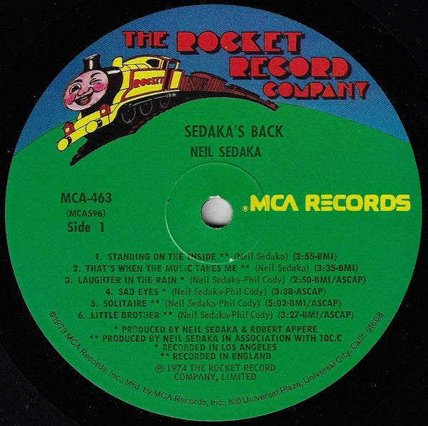 Neil Sedaka : Sedaka's Back (LP, Album, Pin)