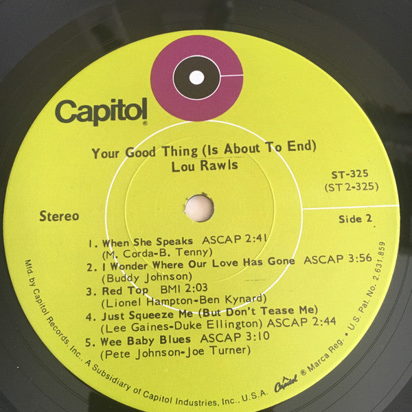 Lou Rawls : Your Good Thing (LP, Album)