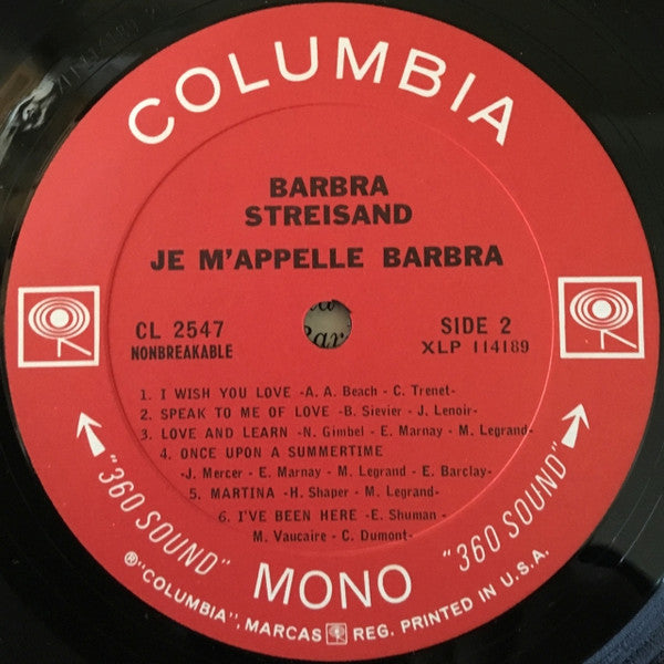 Barbra Streisand : Je M'appelle Barbra (LP, Album, Mono, Pit)