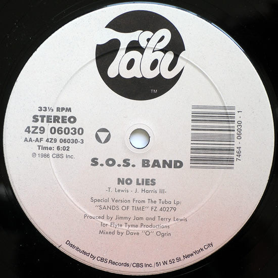 The S.O.S. Band : No Lies (12")