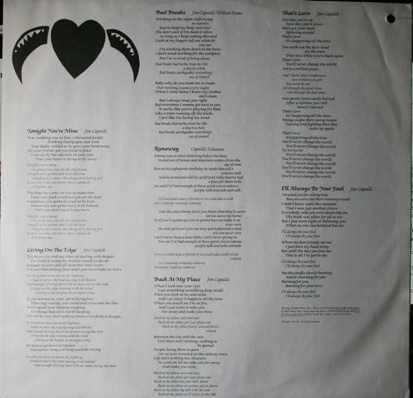 Jim Capaldi : Fierce Heart (LP, Album, Spe)