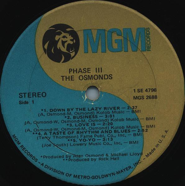 The Osmonds : Phase III (LP, Album)
