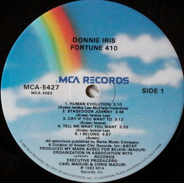 Donnie Iris : Fortune 410 (LP, Album, Glo)