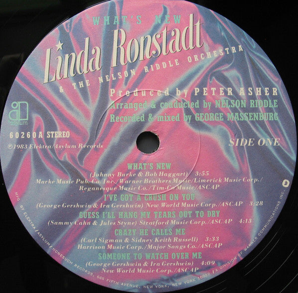 Linda Ronstadt & Nelson Riddle And His Orchestra : What's New (LP, Album, All)