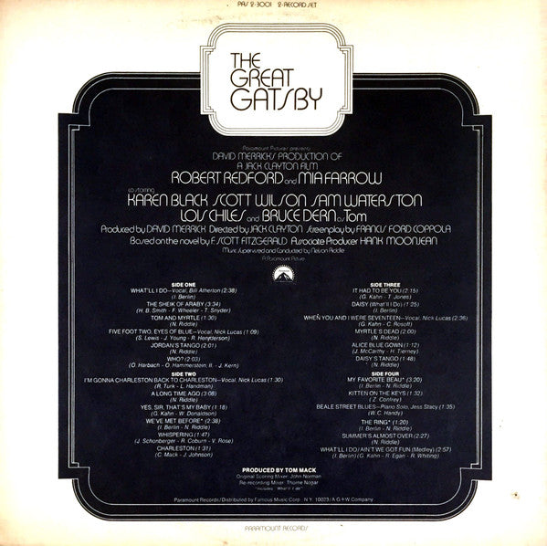 Nelson Riddle, Nelson Riddle And His Orchestra : The Great Gatsby (2xLP, Album, Gat)